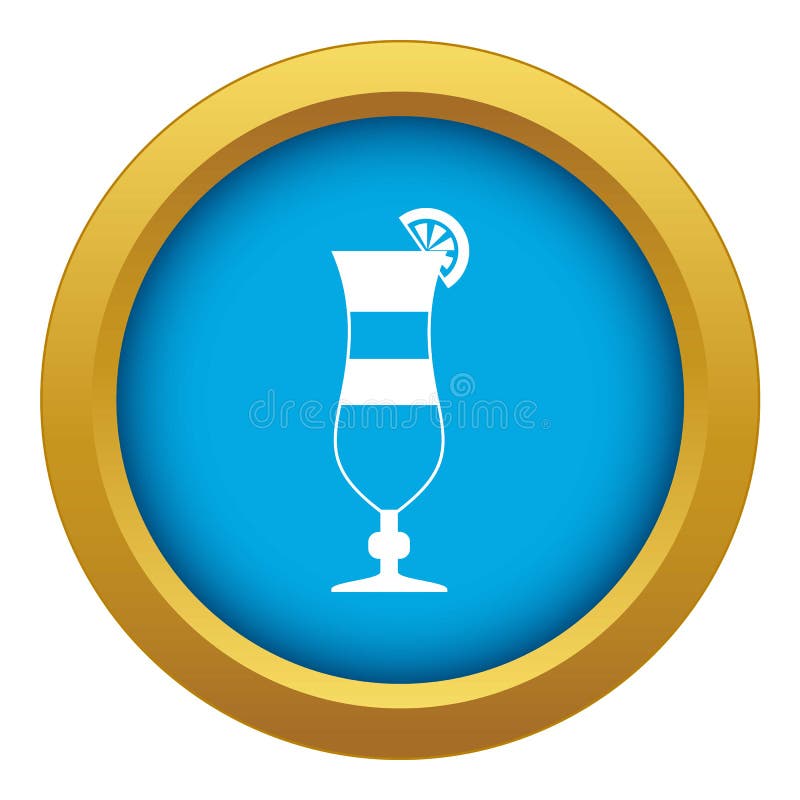 Cocktail Icon Blue Vector Isolated Stock Vector Illustration of lemon