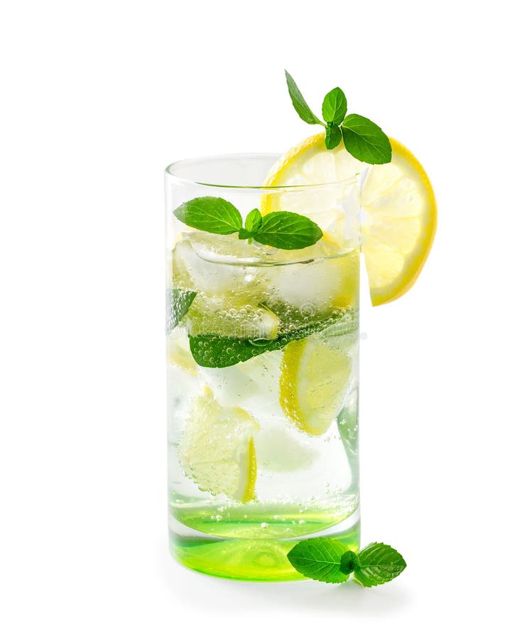Lemon, In A Glass Of Sparkling Water, Stock Photo Image of taste