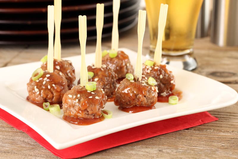 Cocktail meatballs stock image. Image of juicy, horizontal 69056591