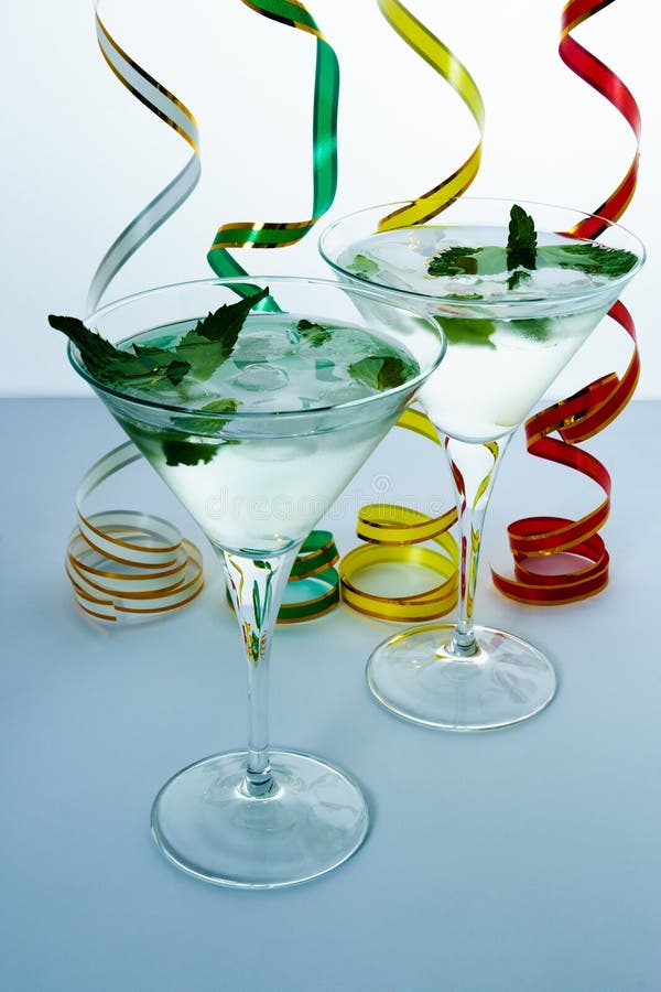 Cocktail with mint leaf stock image. Image of health 18300895