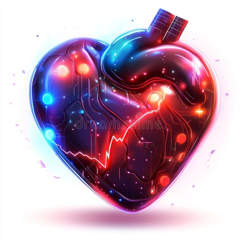 Cocktail Mixing Techniques. AI Concept in Healthcare Cybersecurity. Digital Heartbeat Design with Circuit Patterns and stock images