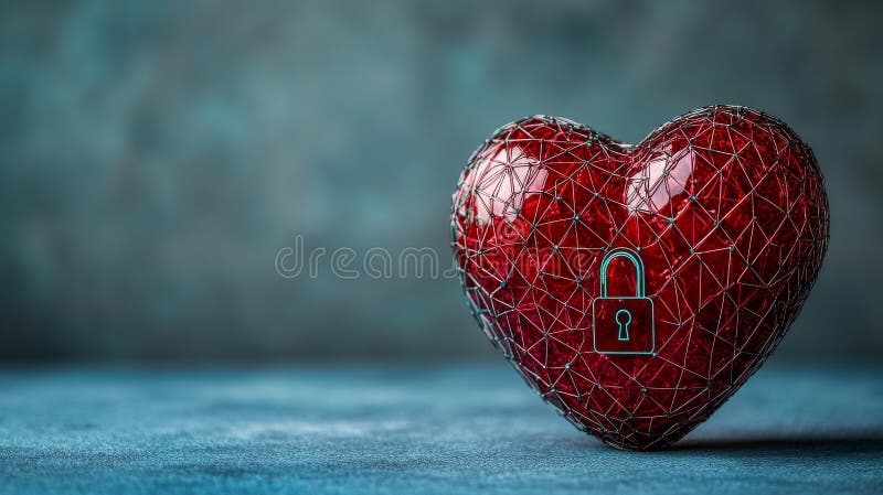 Cocktail mixing techniques. AI technology in healthcare cybersecurity. A digital heart with a lock, symbolizing stock photography