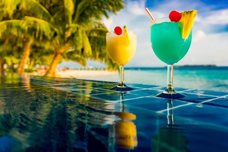 Cocktail Near the Swimming Pool Stock Image - Image of relaxation ...