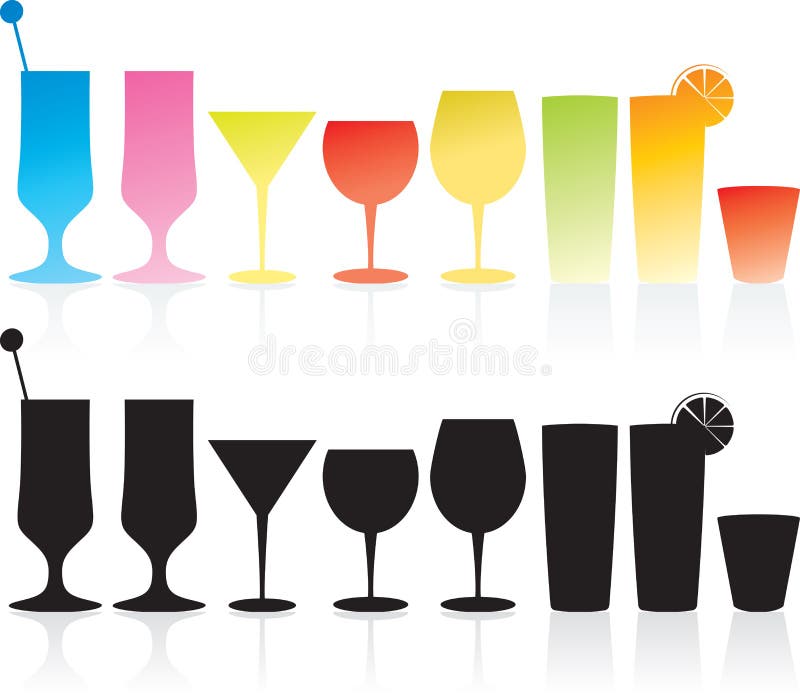 Free Vector  Drinks glasses set