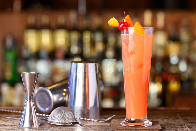 Cocktail Shaker, Bartender Tools, a Set of Equipment Stock Photo