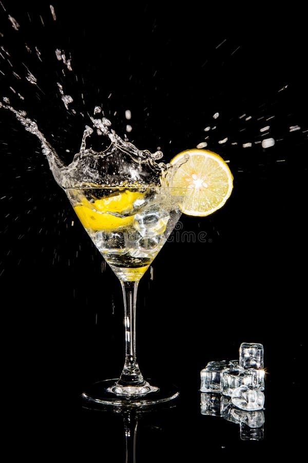 Cocktail with Splash and Lime Stock Photo Image of cool, liquor 62201096