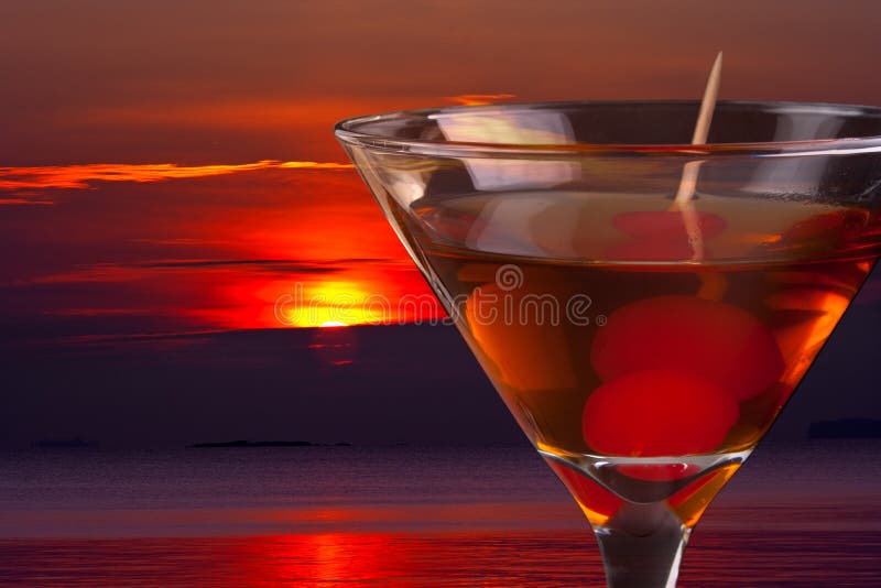 Cocktail and sunset stock photos Cocktail and sunset stock photos