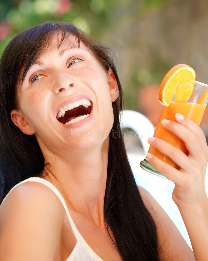 Cocktail woman laughing