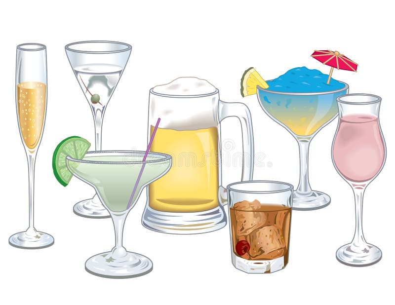 Cocktailglas vektor illustrationer