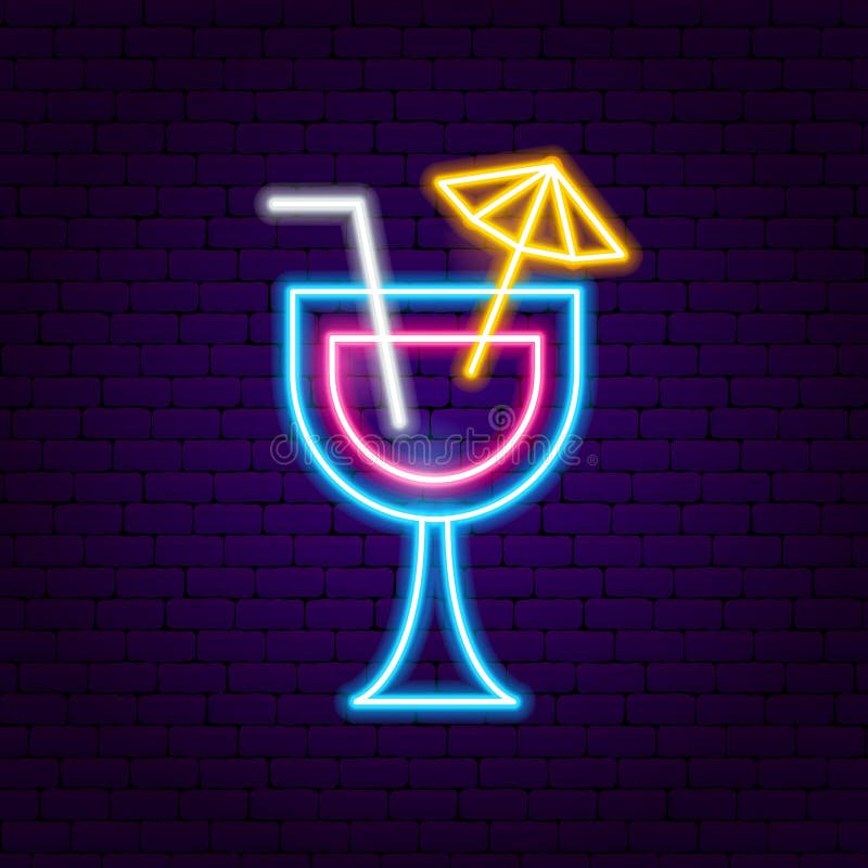 Cocktailleuchtreklame vektor abbildung Cocktailleuchtreklame vektor abbildung