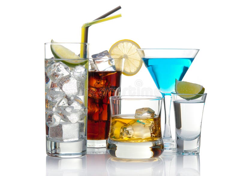 Most Popular Alcoholic Cocktails Drink Composition Stock Photo Image