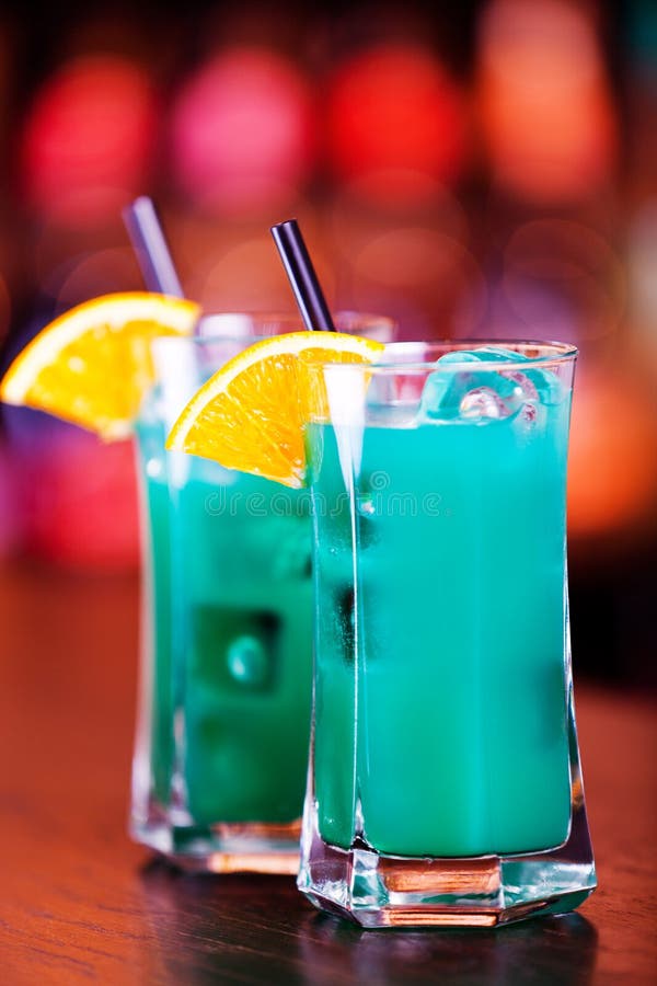 Cocktails Collection - Deep Blue Sea Stock Image - Image of focus ...