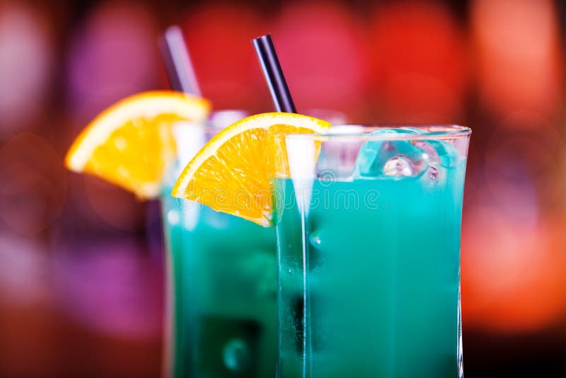 Cocktails Collection - Deep Blue Sea Stock Image - Image of lemon ...