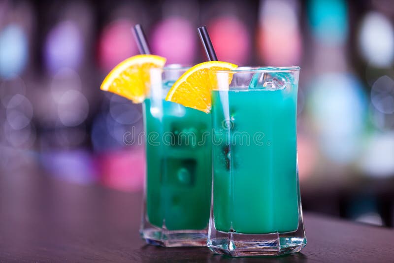 Cocktails Collection - Deep Blue Sea Stock Photo - Image of lemon ...