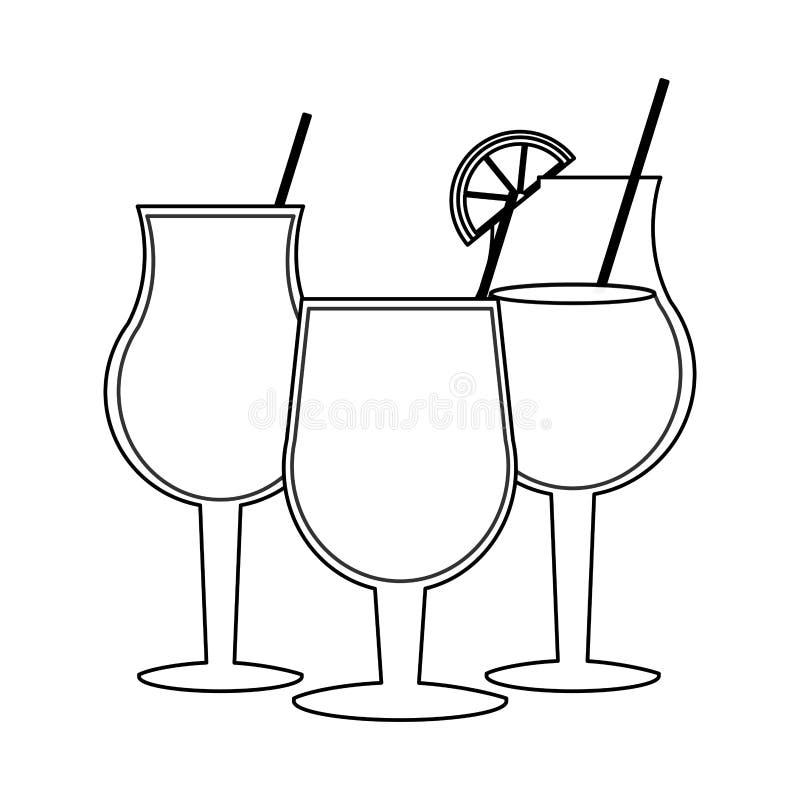 Ongeldig operator ze Cocktails En Dranken in Zwart-wit Vector Illustratie - Illustration of  verfrissing, traditioneel: 134349061