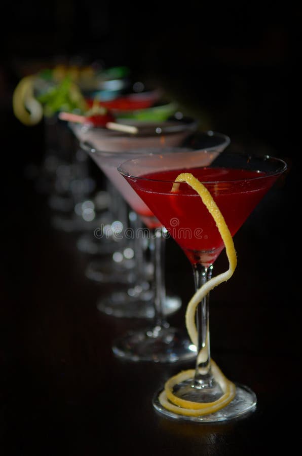 Cocktails in Martini Glasses Stock Image Image of green, mint 7958445