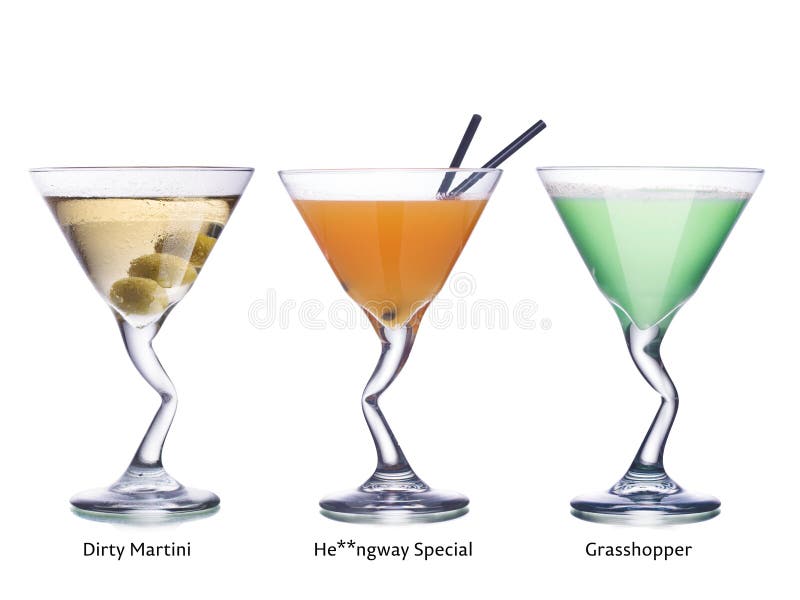 Cocktails in Martini Glasses Stock Image Image of isolated, elegance