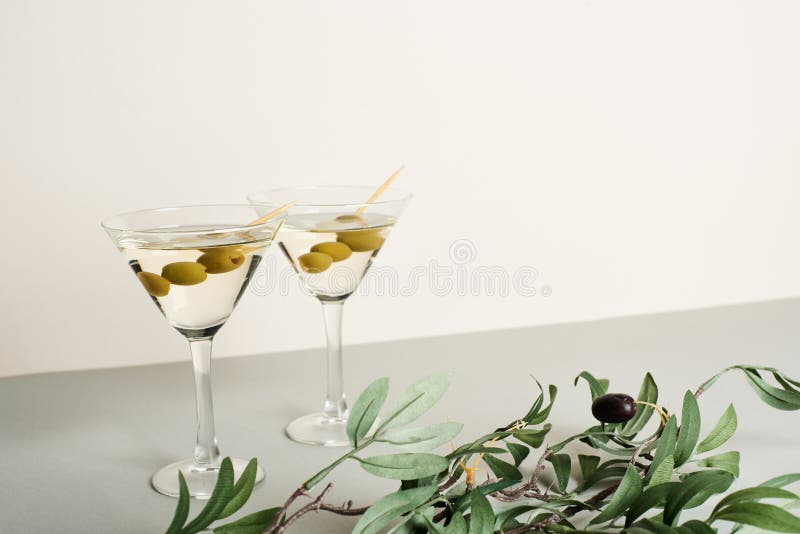 Cocktails in Martini Glasses Stock Image Image of green, mint 7958445