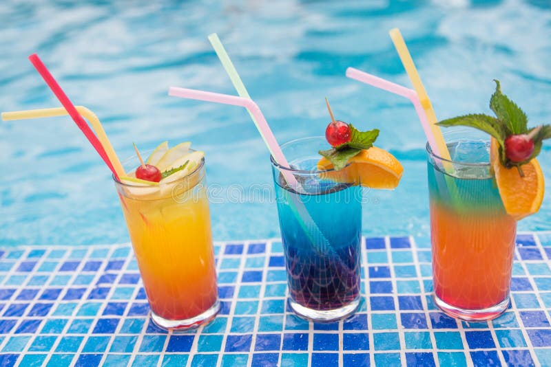 Cocktails by the pool stock photo. Image of food, fresh 168407928