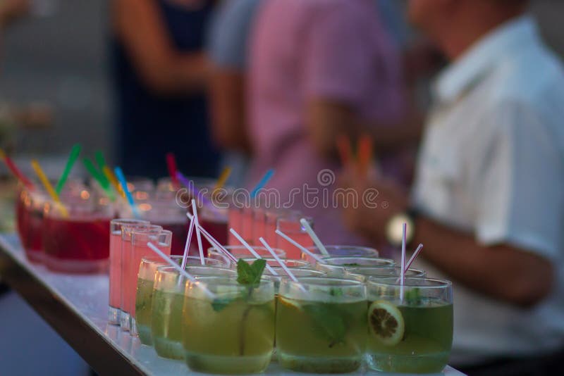 Cocktails and soft drinks stock image. Image of liquid 121518147