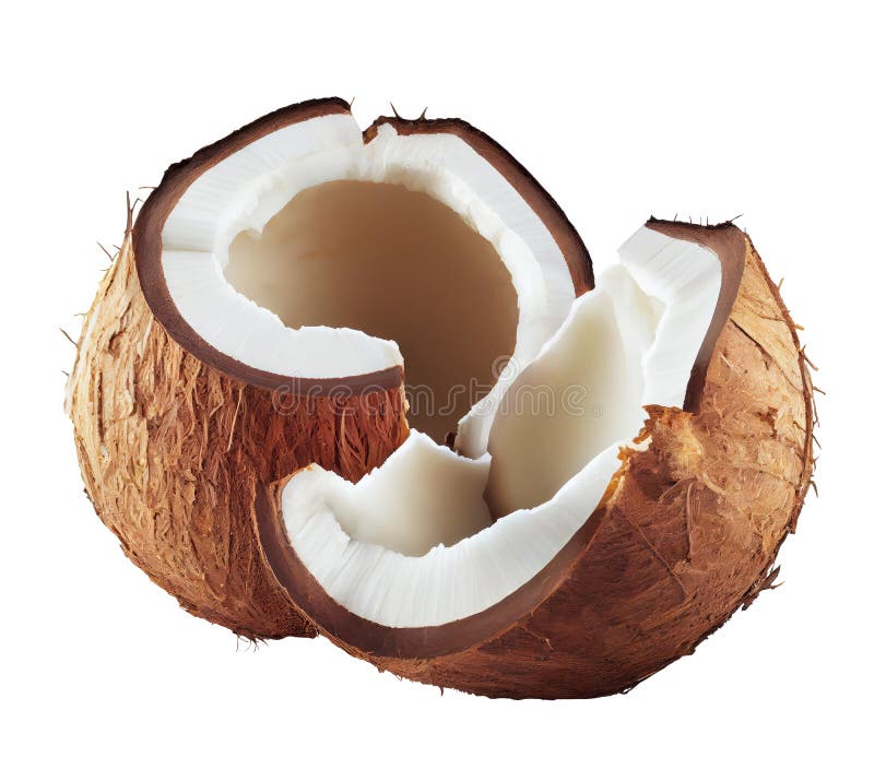 Coco a la mitad aislado en blanco libre illustration