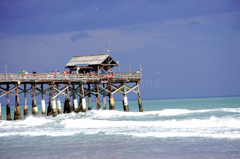 Cocoa Beach Pier stock image. Image of beach, cocoa, fisherman 4473243