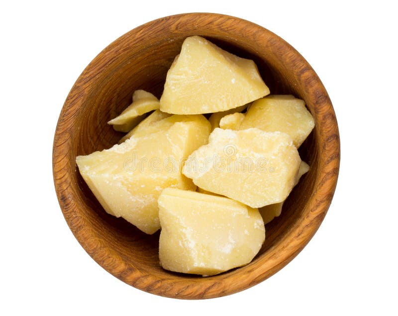 Cocoa butter isolated on white stock photos Cocoa butter isolated on white stock photos