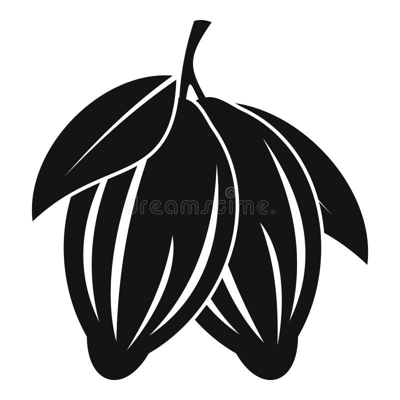 Raw Cocoa Icon, Simple Style Stock Vector Illustration of fruit
