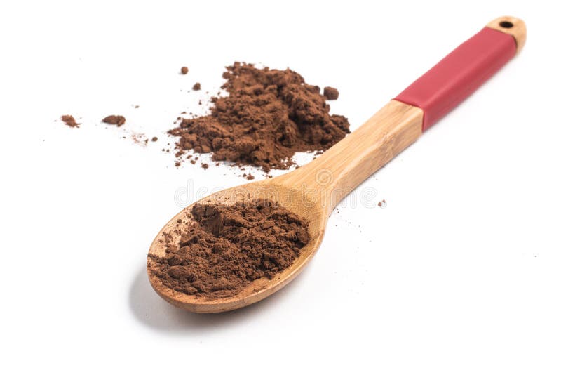 Cocoa Powder into a spoon stock image. Image of heap 89664269