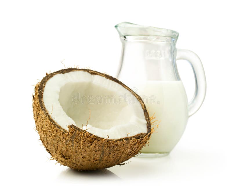 Coconut and Coconut Milk in a Glass Jar Stock Image Image of dessert