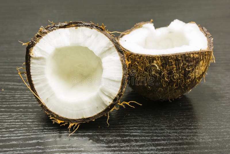 Cross Section Of A Coconut Fruit. Stock Image - Image of isolated ...