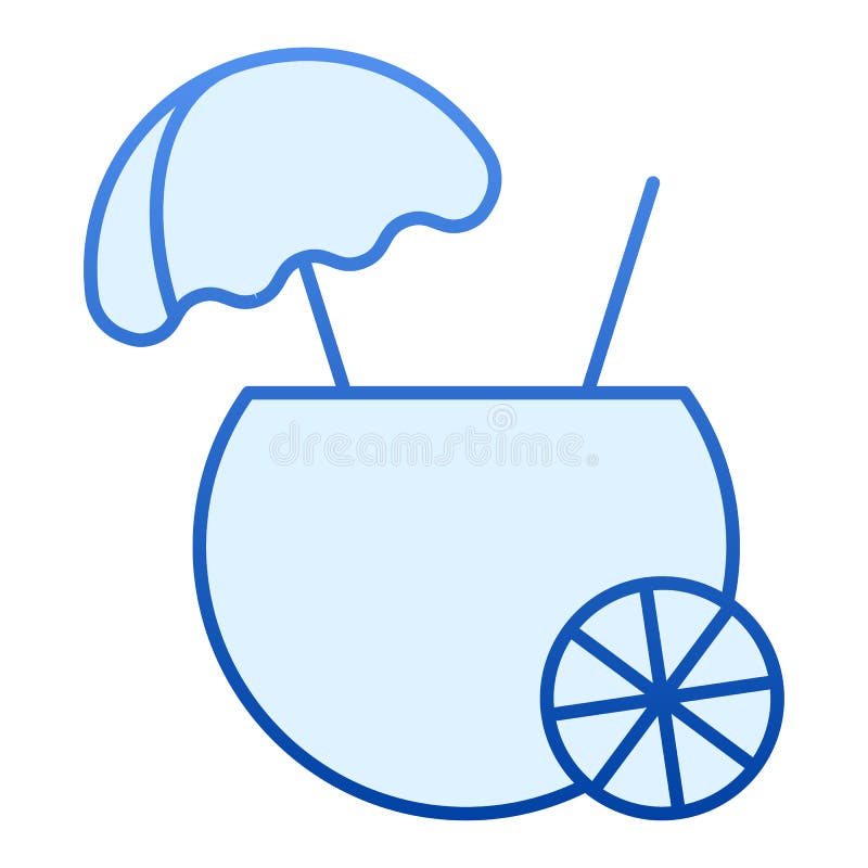 Coconut drink flat icon. Tropical blue icons in trendy flat style. Coconut cocktail gradient style design, designed for vector illustration Coconut drink flat icon. Tropical blue icons in trendy flat style. Coconut cocktail gradient style design, designed for vector illustration