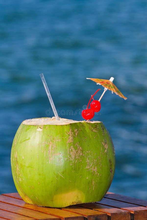 Tropical coconut drink stock photo. Image of closeup 33513532