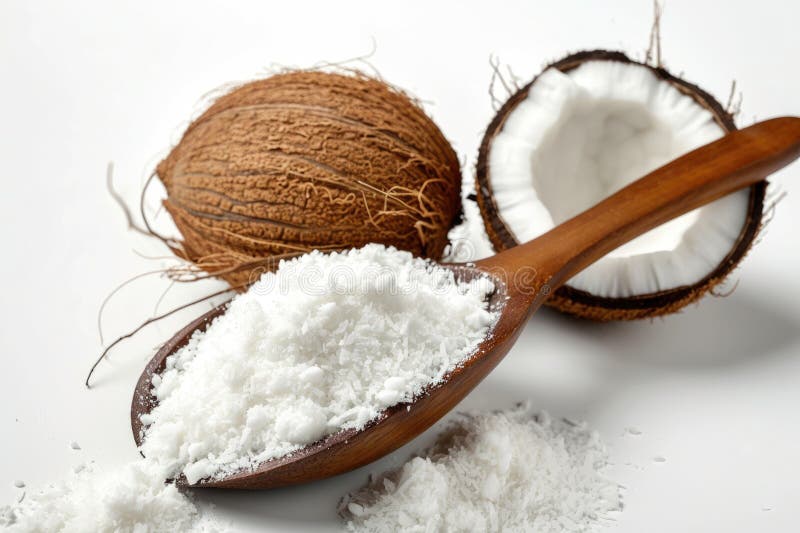 Coconut and coconut flakes stock photo. Image of organic 304020404
