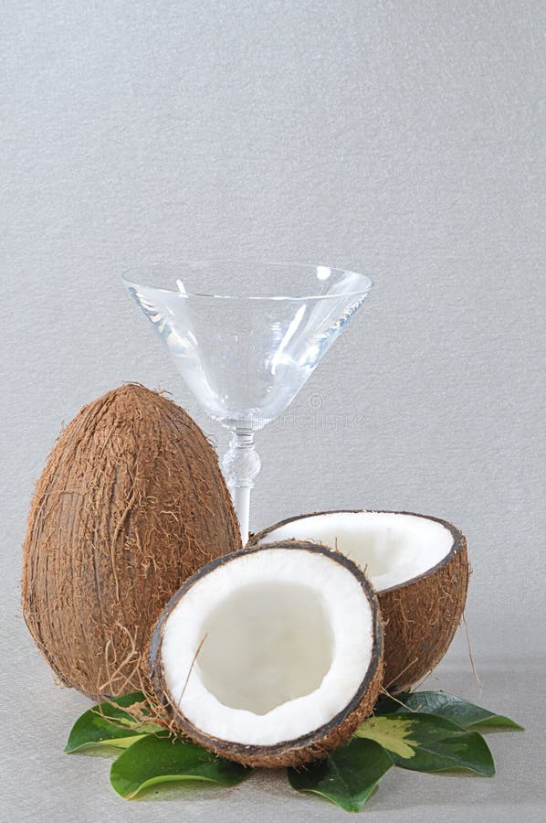 Coconut and Glass stock photo. Image of brown, fruit - 12040792