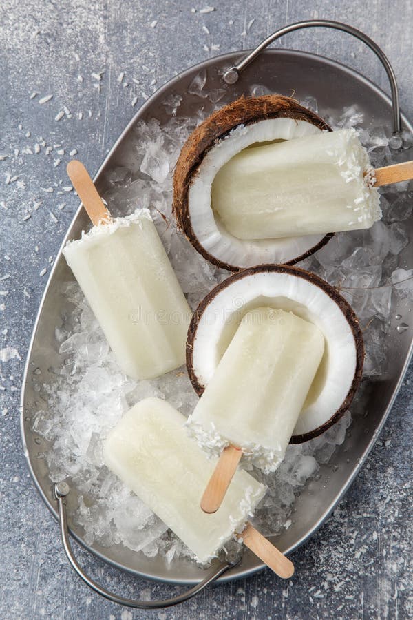 Coconut Ice Cream Popsicles Stock Photo Image of popsicle, fruit