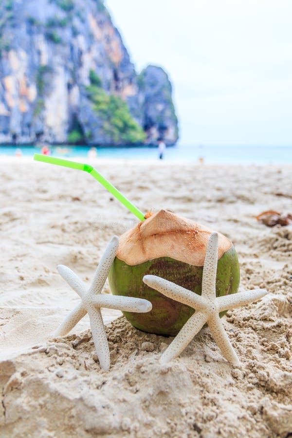 Coconut juice stock photo. Image of sand, drink, holiday 70654250