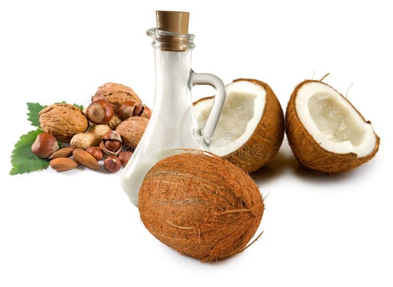 Coconut milk and coconuts stock image. Image of fresh 199784239
