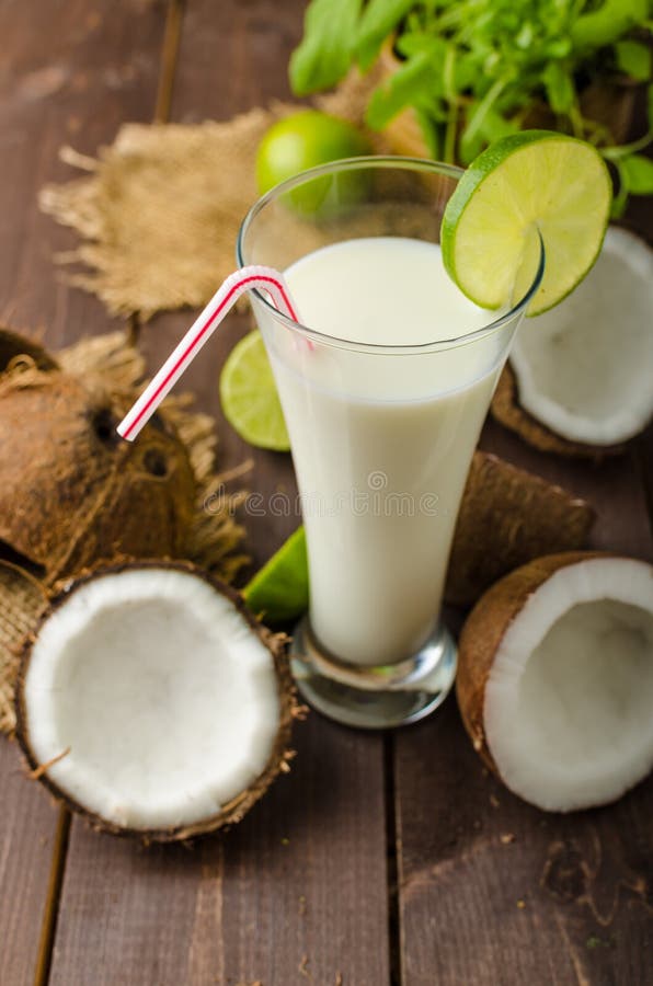 Coconut milk drink stock image. Image of freshness, object 64215377