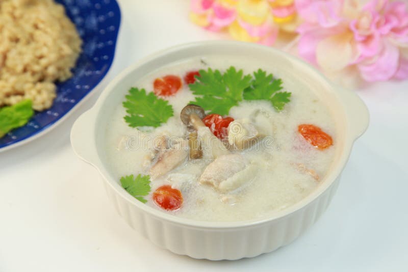 Coconut Milk Soup of the Chicken Stock Image Image of dinner, spicy