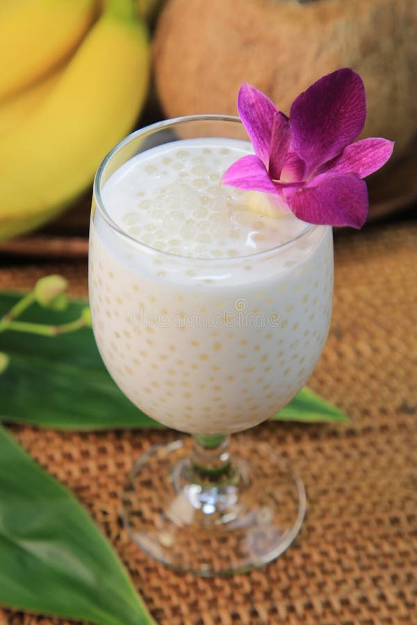 Coconut milk with tapioca stock photo. Image of cold 70026624