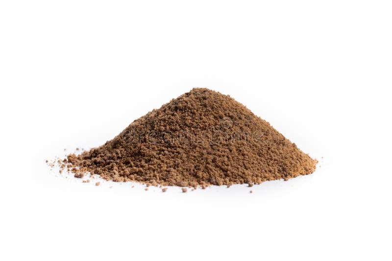 Coconut palm sugar isolated on white background stock photos