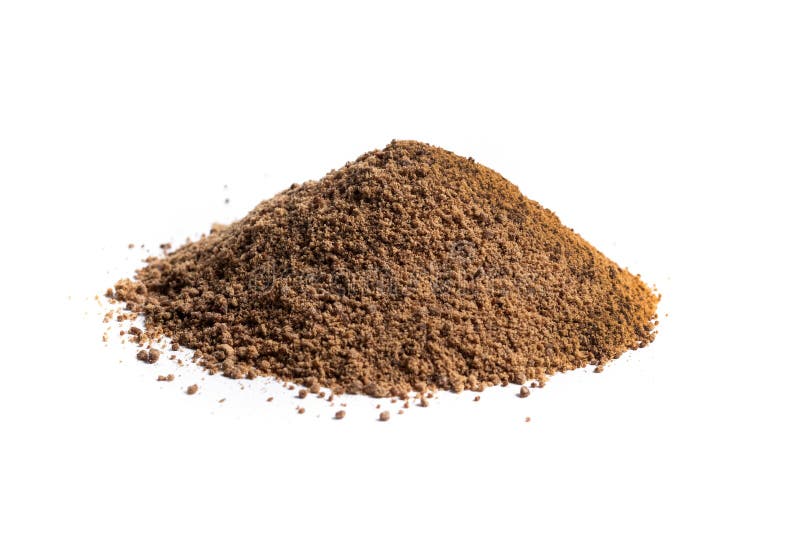 Coconut palm sugar isolated on white background stock photo