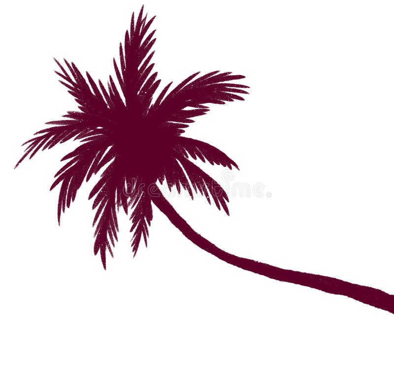 Coconut Palm Tree Silhouette Tropical Sunset Paradise Doodle