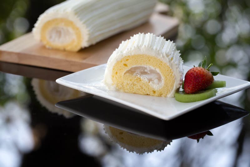 Coconut roll cake stock photo. Image of ingredient, meal 67674712