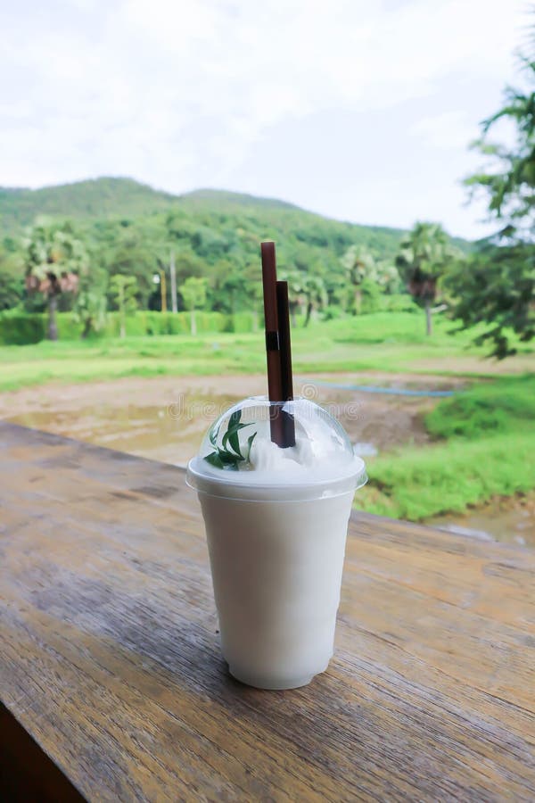 Coconut smoothie or coconut juice , coconut milk royalty free stock images