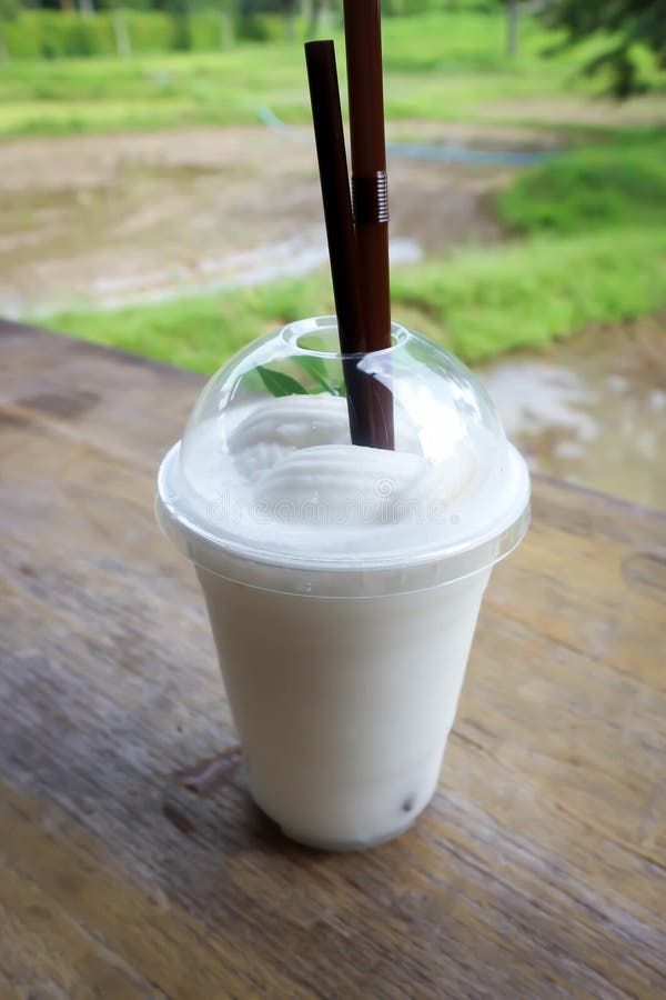 Coconut smoothie or coconut juice , coconut milk royalty free stock photo