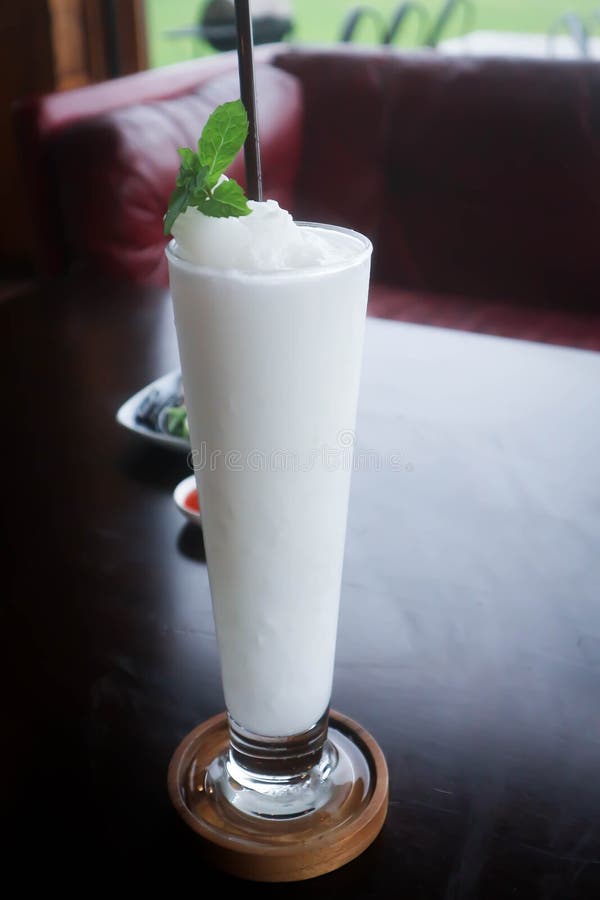 Coconut smoothie or coconut juice , coconut milk stock photography