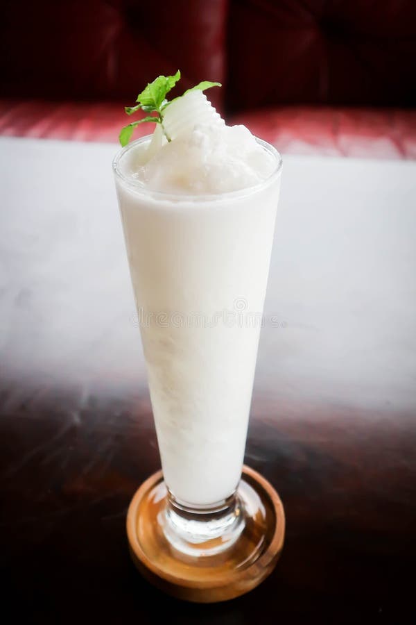 Coconut smoothie or coconut juice , coconut milk stock photography