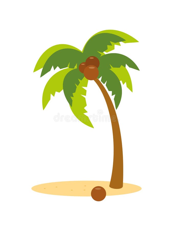 Coconut Tree Cartoon Style Vector Art And Illustration Stock Vector Illustration Of Tropic Coconut 160073967